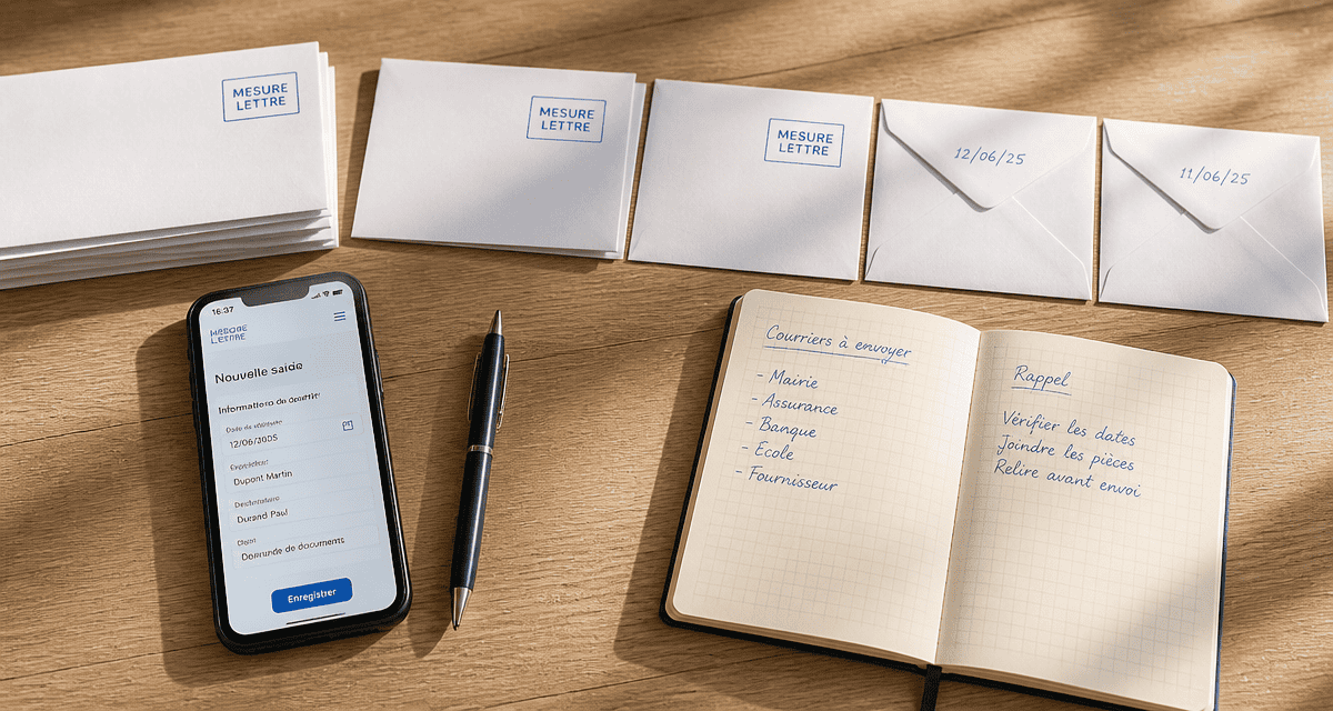 Enveloppes mesure lettre sur table