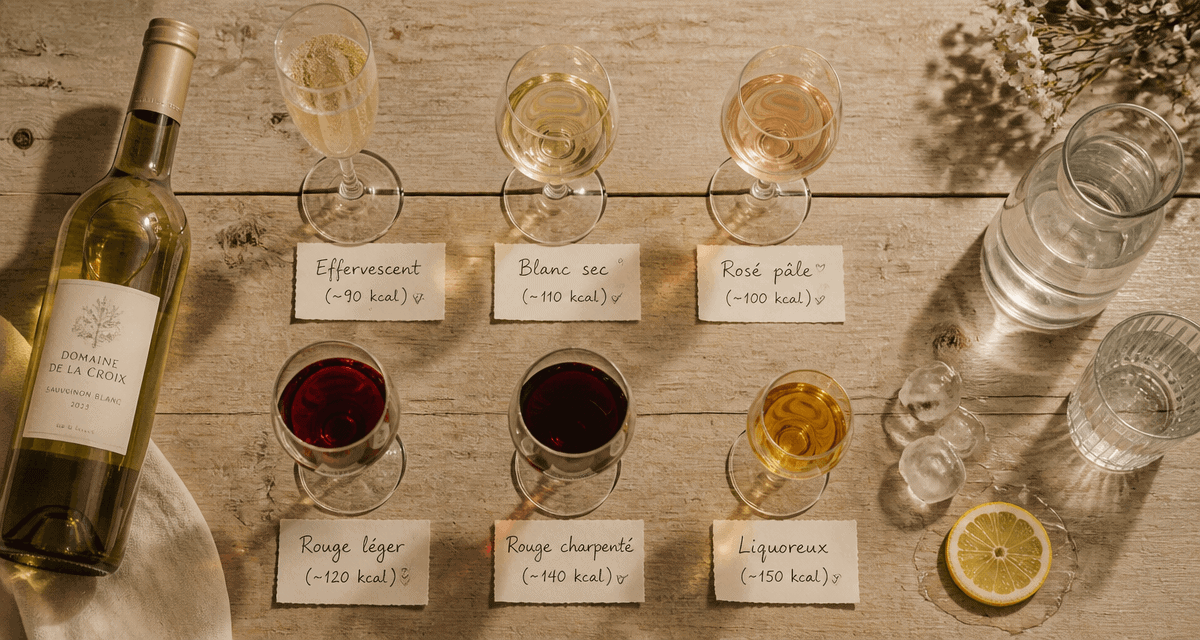 vin le moins calorique verres et calories