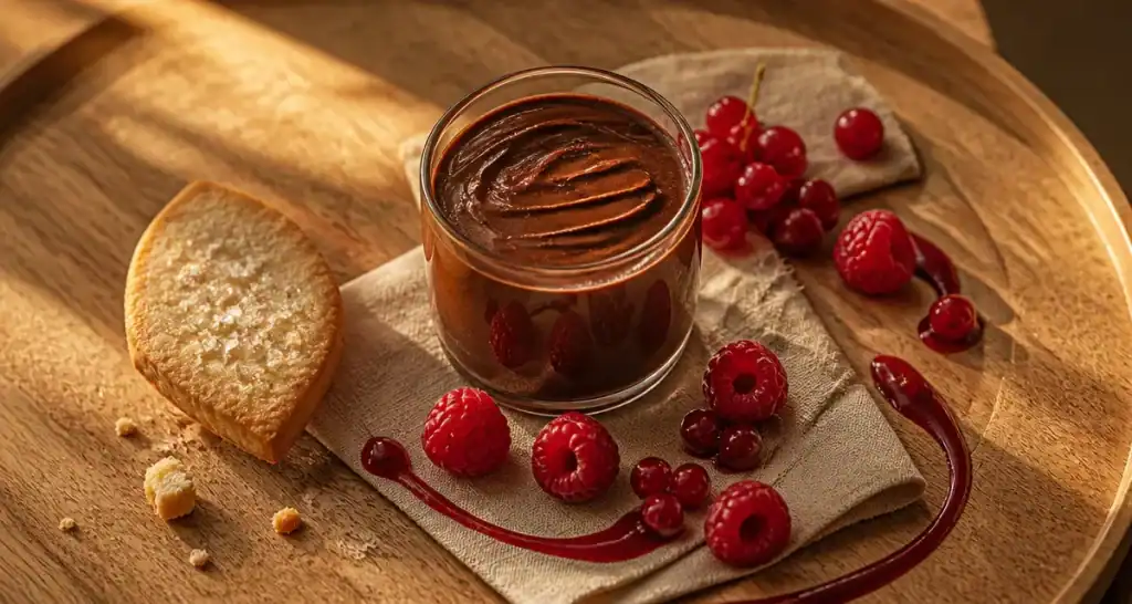 Accompagner une mousse au chocolat : verrine cacao, fruits rouges et sablé