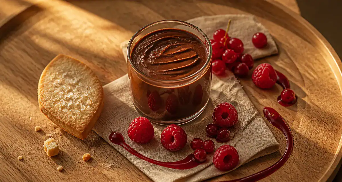 Accompagner une mousse au chocolat : verrine cacao, fruits rouges et sablé