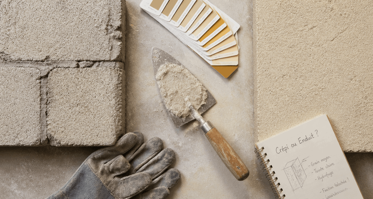 crépi ou enduit extérieur sur mur chantier