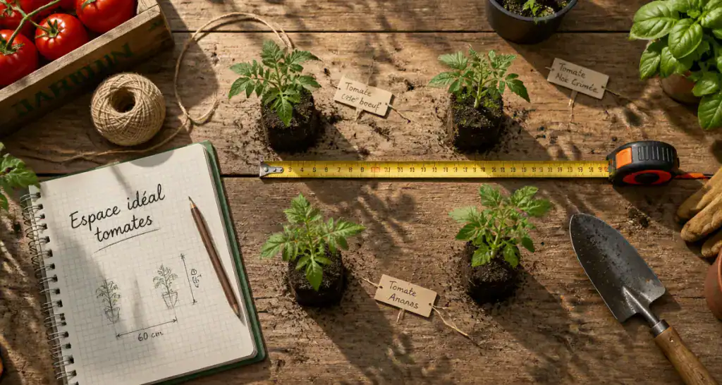Distance entre pieds de tomates : 50 à 70 cm pour prévenir le mildiou