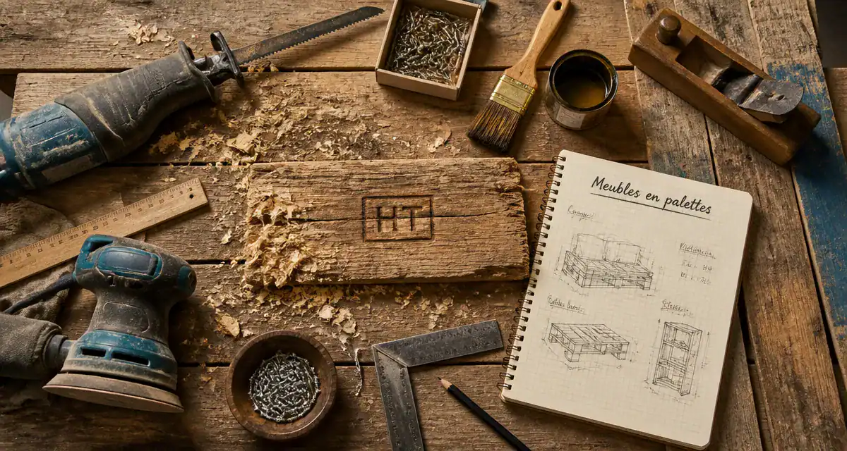 fabriquer meuble palette établi outils