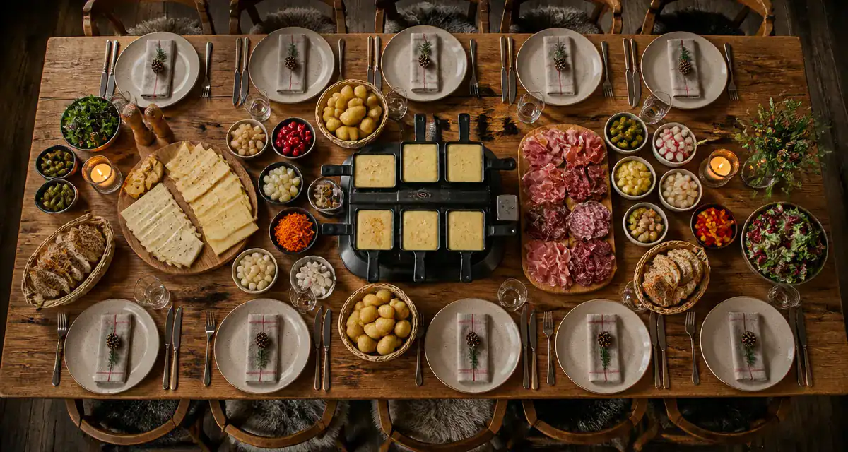 liste courses raclette 10 personnes grande table
