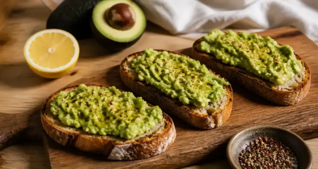 Recettes toast avocat : pain croustillant, avocat citron, huile d’olive