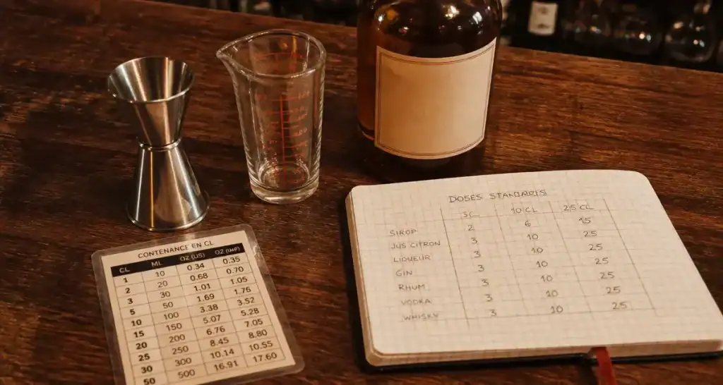 Doses d’alcool au bar : le guide complet des volumes en cl et des obligations légales