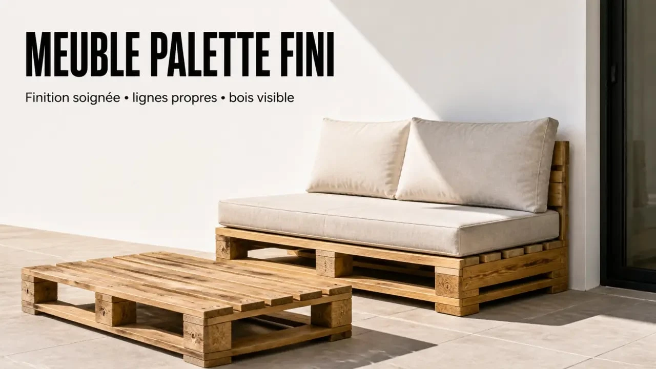 Fabriquer meuble palette : exemple de meuble fini en intérieur ou en extérieur
