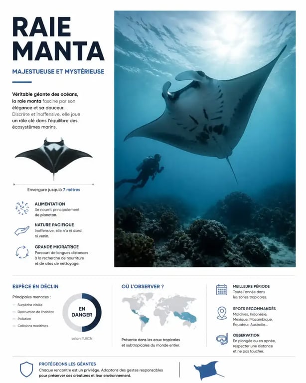 Organiser un voyage inoubliable pour découvrir les fonds marins tropicaux : raie manta au-dessus d’un récif corallien