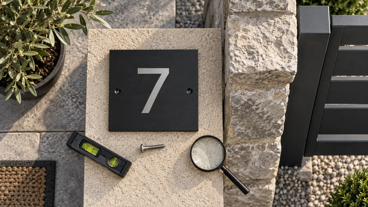 Numero de maison design en aluminium noir sur façade