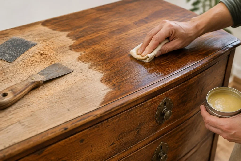 Rénover un vieux meuble en bois sans effacer sa patine : la méthode étape par étape