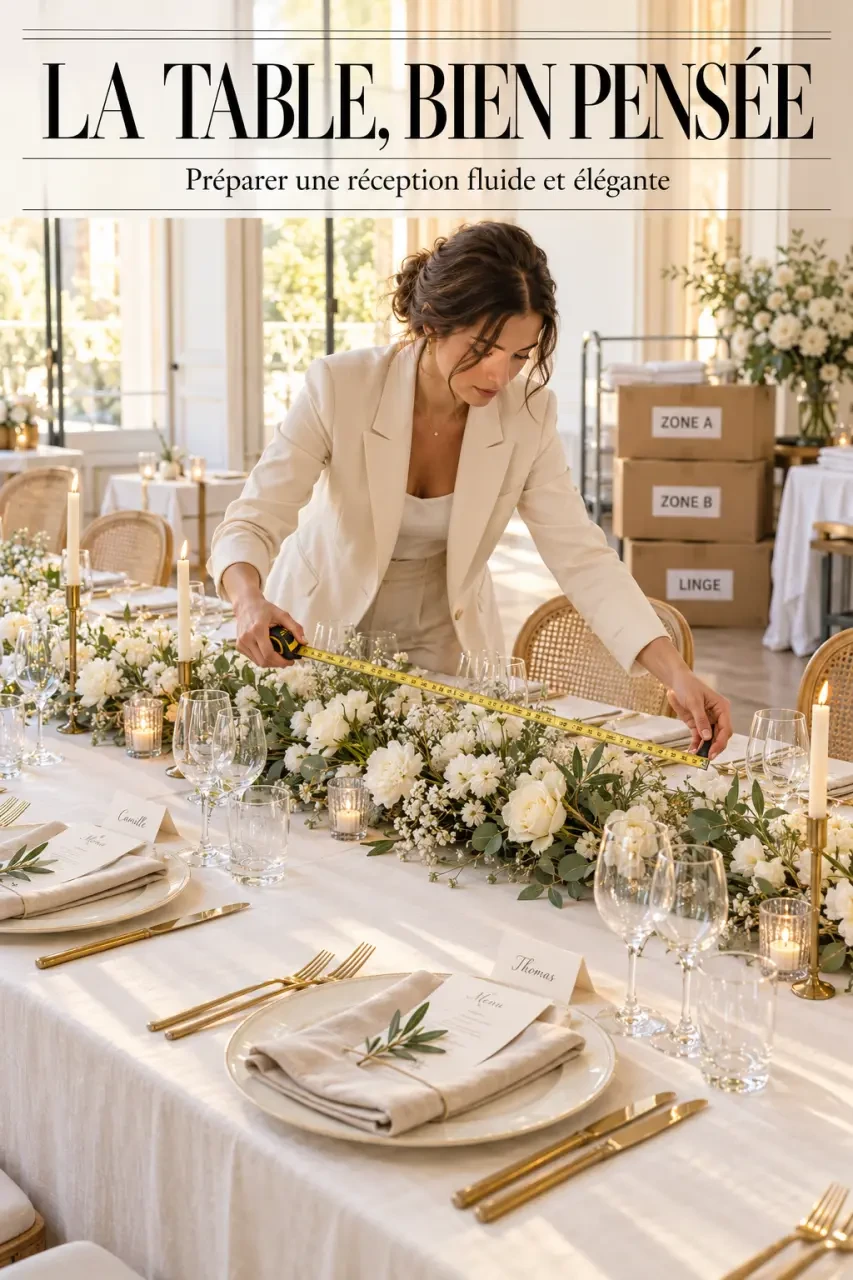 Table test et organisation pratique pour des décos de mariage harmonieuses