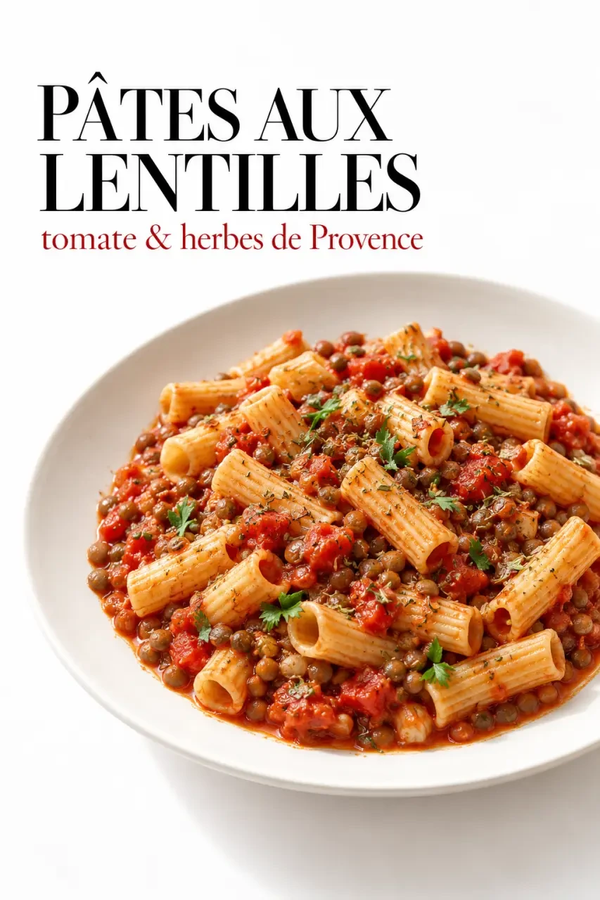Recette facile pas cher de pâtes aux lentilles et à la tomate